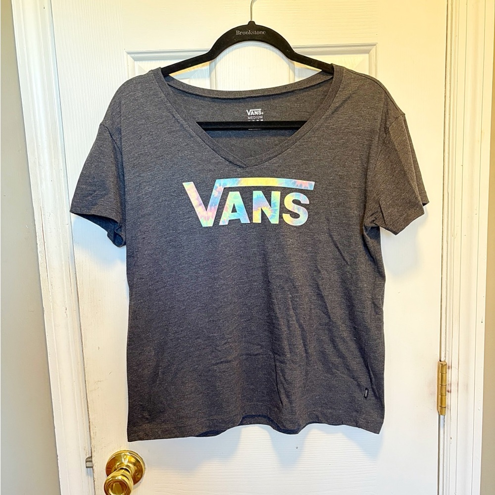 ♥️💖 Vans Tie Dye Watercolor Graphic Tee Soft V Neck Size Medium